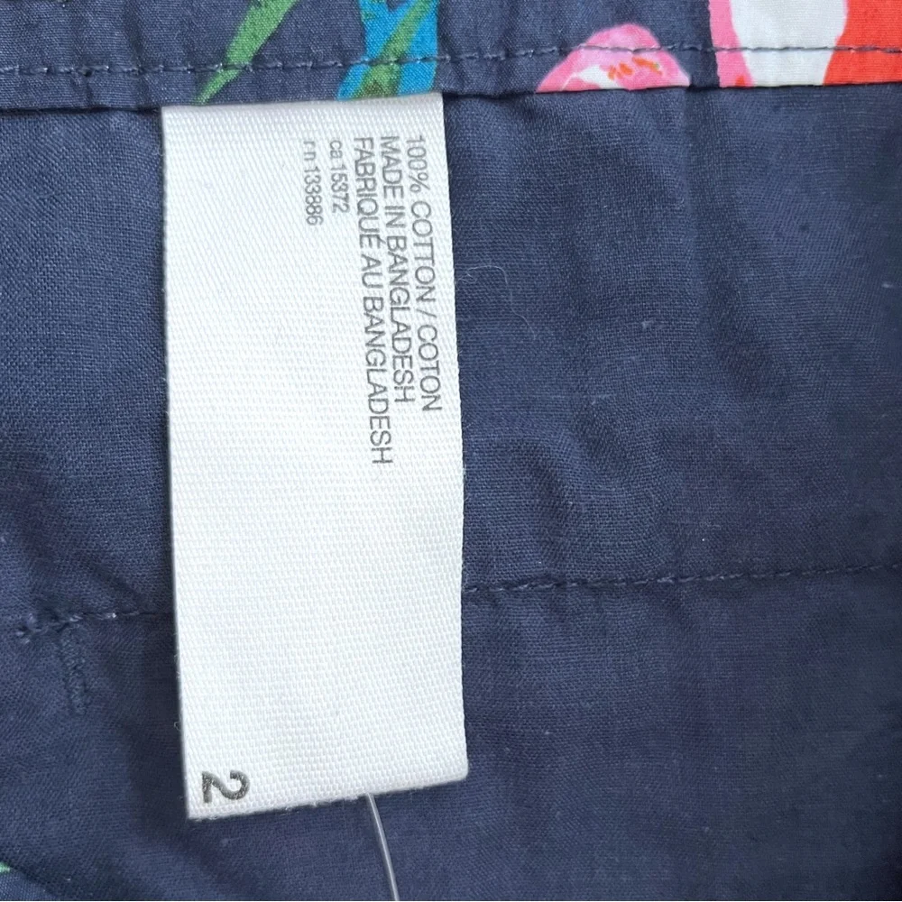 NWT Joe Fresh Navy 100% Cotton Shorts with Tropical Floral Print - Picture 6 of 6